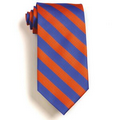 School Stripes Tie - French Blue/Orange